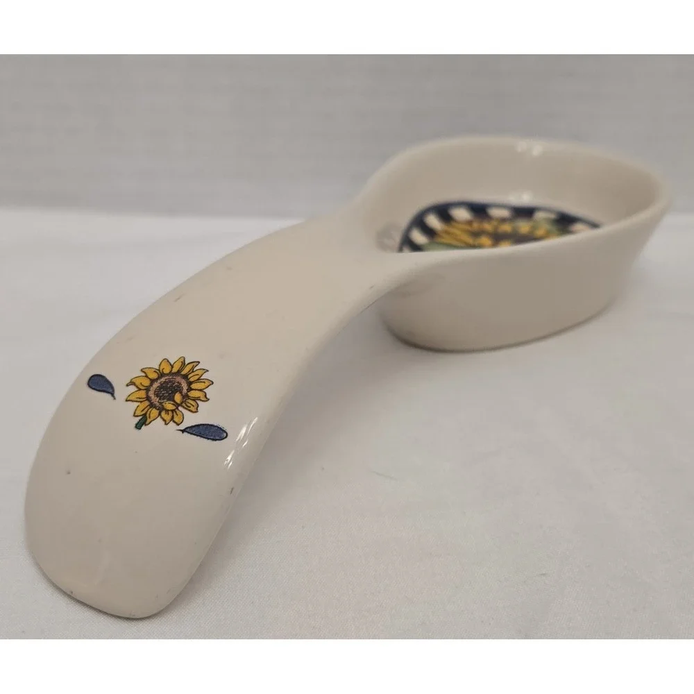 Vintage Susan Winget Sunflower Ceramic Spoon Rest Certified International 1990s